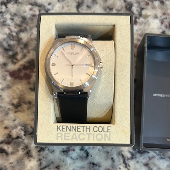 Kenneth Cole Reaction Silver and Black Dress Watch - Picture 1 of 2